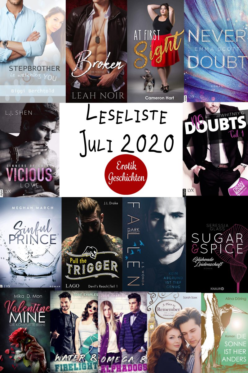 Leseliste Juli 2020 Erotik Geschichten Buchcover